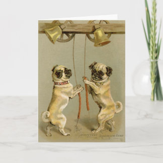 Pugs Ringing Bell greeting card
