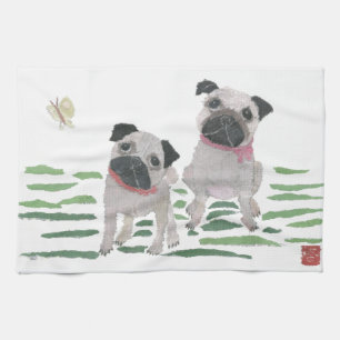 Pugs Tea Towel