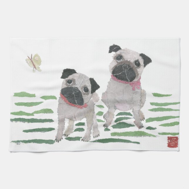 Pugs Tea Towel (Horizontal)