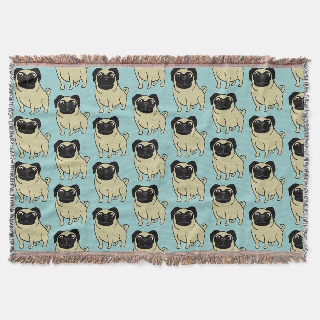Pugs Throw Blanket (Front)
