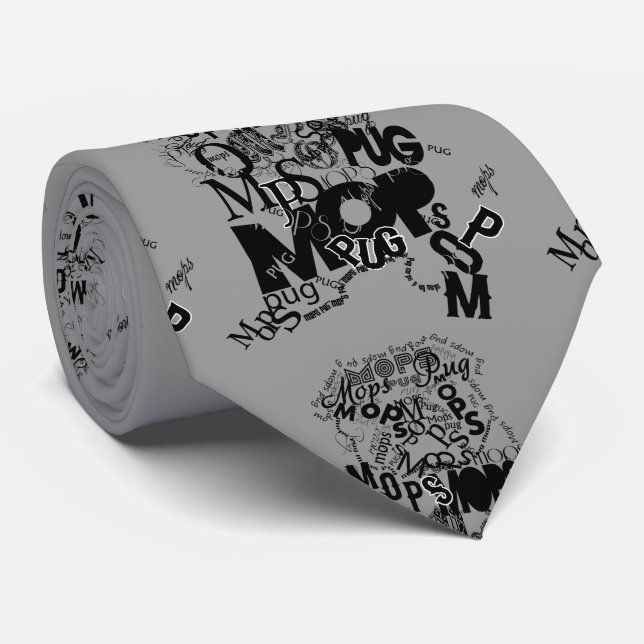 Pugs Typography Tie (Rolled)