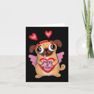 Pugs Valentine Cupid Pug Kisses Valentine Pug Love Card