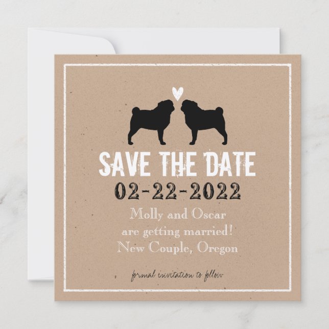 Pugs Wedding Save the Date (Front)