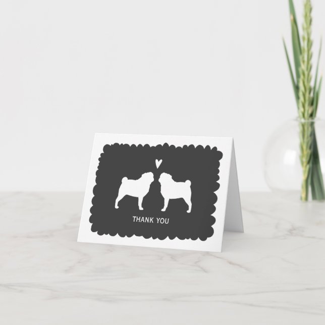 Pugs Wedding Thank You Card (Front)