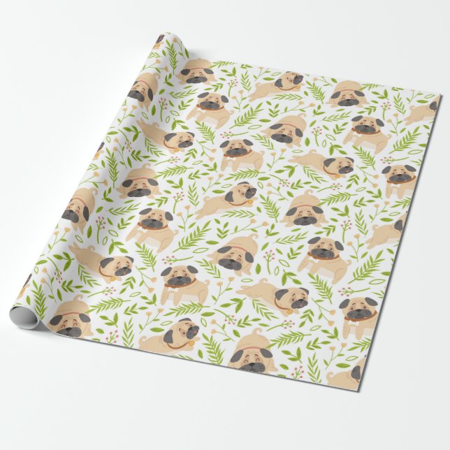 Pugs Wrapping Paper (Unrolled)