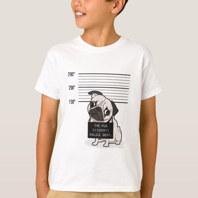 Pugshot: Pug Mugshot T-Shirt (Front)
