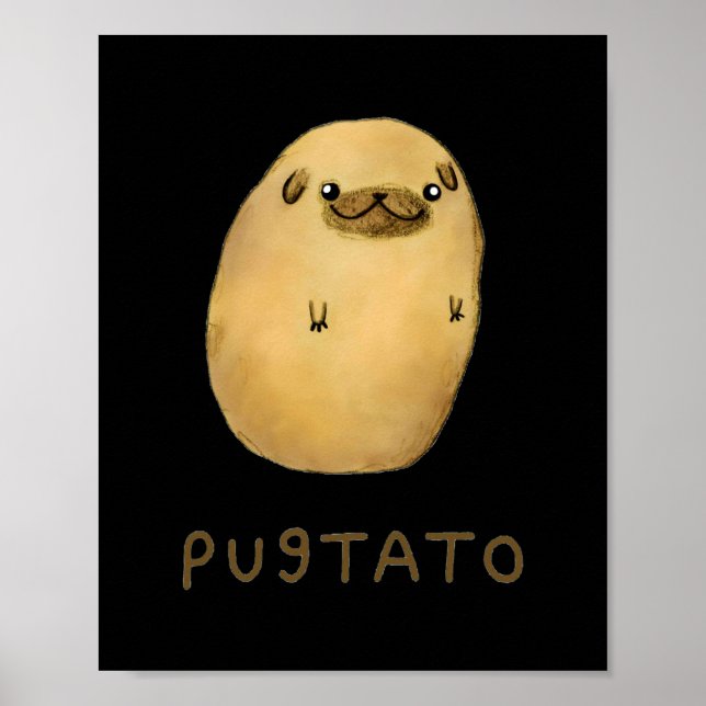 Pugtato Dog Gift Funny Cute Poster (Front)