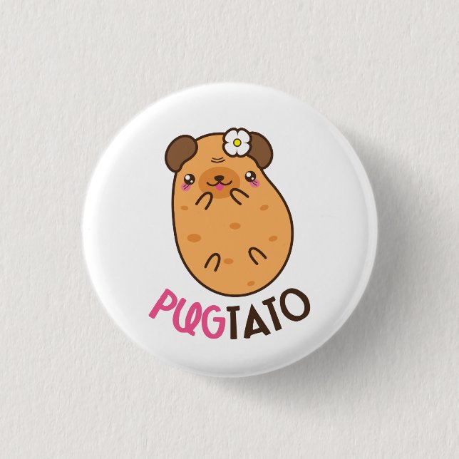 Pugtato Pug Potato 3 Cm Round Badge (Front)