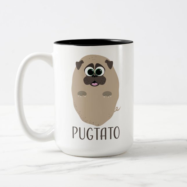 Pugtato! Two-Tone Coffee Mug (Left)