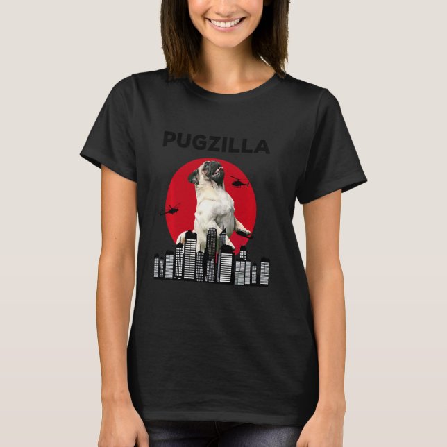 Pugzilla Pug Mum Pug Dad Pug  Pug  Animal T-Shirt (Front)