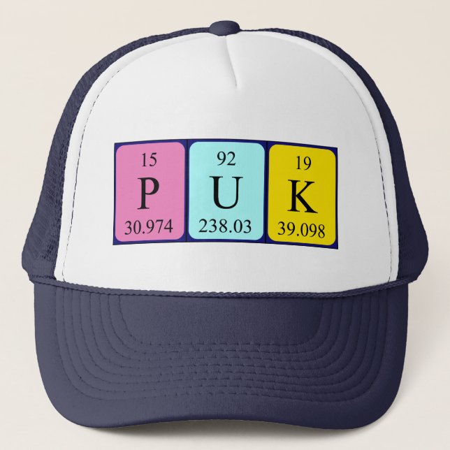 Puk periodic table name hat (Front)