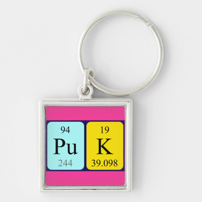Puk periodic table name keyring (Front)