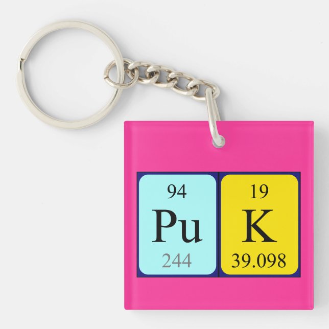 Puk periodic table name keyring (Front)