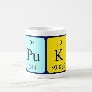 Puk periodic table name mug