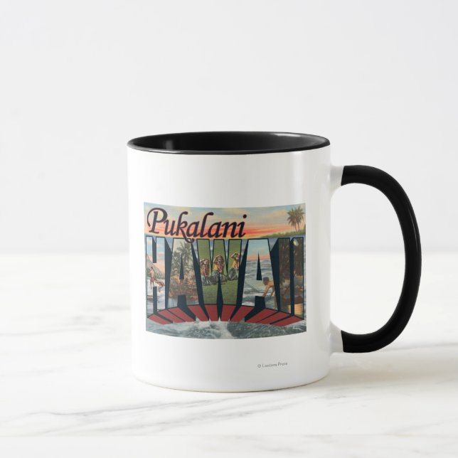 Pukalani, Hawaii - Large Letter Scenes Mug (Right)