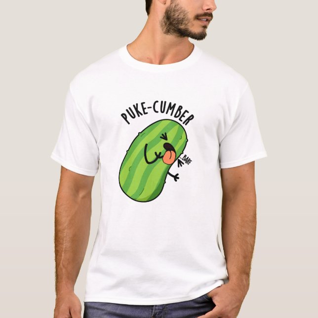 Puke-cumber Funny Cucumber Pun  T-Shirt (Front)