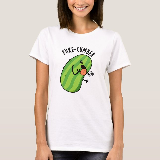 Puke-cumber Funny Cucumber Pun  T-Shirt (Front)