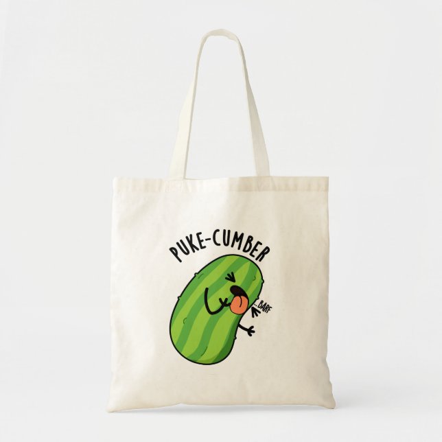 Puke-cumber Funny Cucumber Pun  Tote Bag (Front)