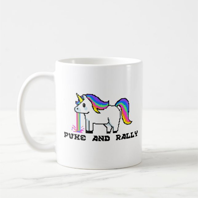 Puke & Rally Rainbow Unicorn Mug | Pixel Party (Left)
