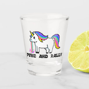 Puke & Rally Rainbow Unicorn Shot Glass   Pixel