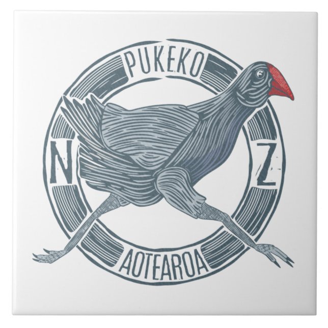 Pukeko New Zealand bird Ceramic Tile (Front)