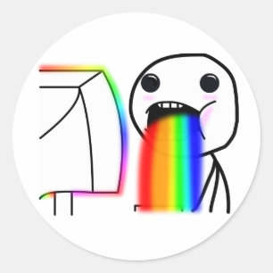Pukes Rainbows Classic Round Sticker