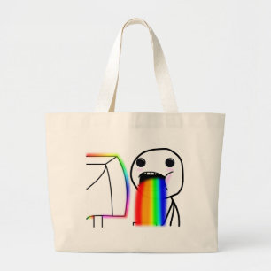 Pukes Rainbows Large Tote Bag