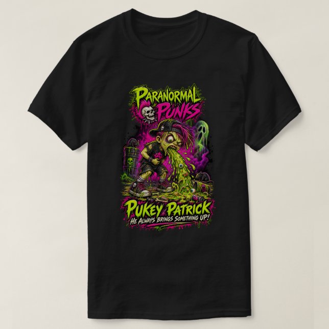 Pukey Patrick — Paranormal Punks T-Shirt (Design Front)