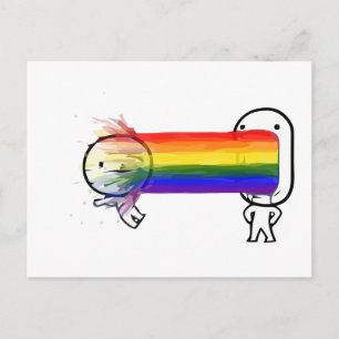 puking rainbow meme postcard