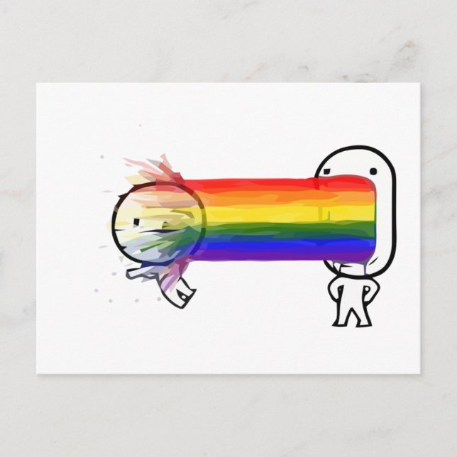 puking rainbow meme postcard (Front)