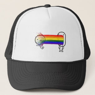 puking rainbow meme trucker hat