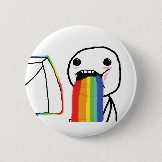 Puking Rainbows 6 Cm Round Badge (Front)