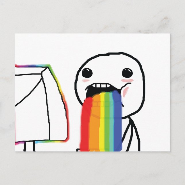 Puking Rainbows Postcard (Front)