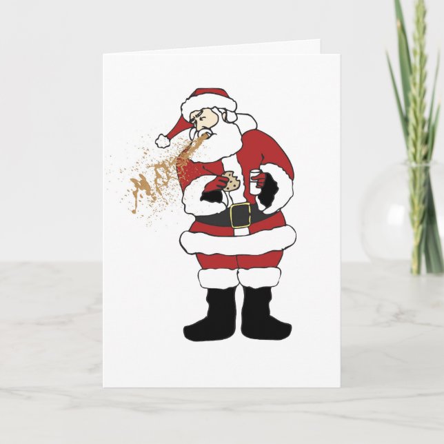 Puking Santa Christmas Card (Front)