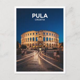 Pula Arena and evening promenade, Pula, Croatia Postcard