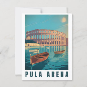 Pula Arena Vintage Poster – Roman Amphitheatre Wal Postcard