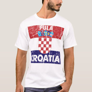 Pula Kroatien Vintage Flaggen T-Shirt