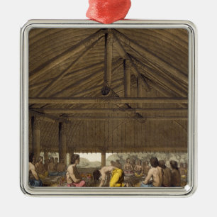 Pulaho, King of the Friendly Islands drinking Kava Metal Ornament