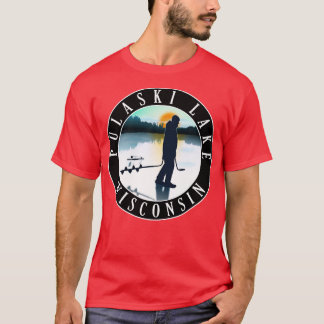 Pulaski Lake Wisconsin Ice Fishing T-Shirt