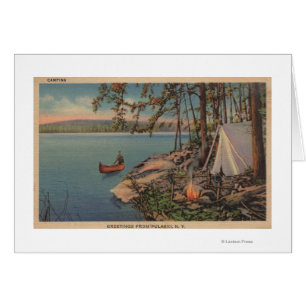 Pulaski, NY View of Canoe, Camping, Tent, Lake