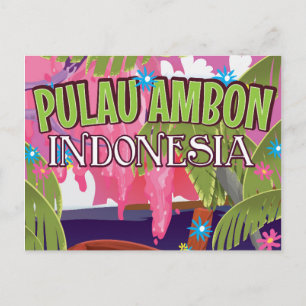 Pulau Ambon Indonesia travel poster Postcard