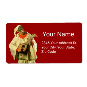 PULCINELLA AND MANDOLIN Naples Masquerade Mask,Red