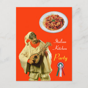 PULCINELLA ITALIAN KITCHEN PARTY Orange Recipe Postcard