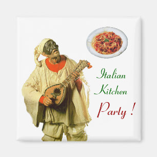 PULCINELLA  ITALIAN KITCHEN PARTY ,white Magnet