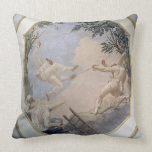 Pulcinella on a Swing, 1797 (fresco) Cushion
