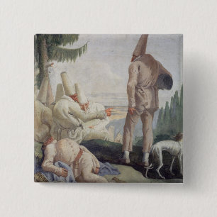 Pulcinella on Holiday 15 Cm Square Badge