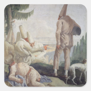 Pulcinella on Holiday Square Sticker