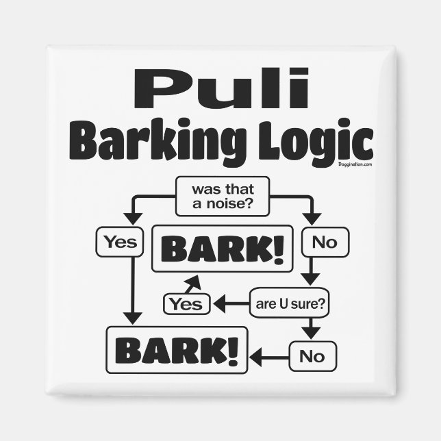 Puli Barking Logic Magnet (Front)