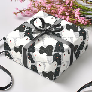 Puli Dog Cute Black and White Polka Dot Wrapping Paper