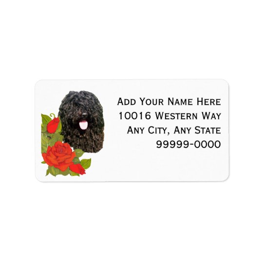 Puli on Red Roses Address Label